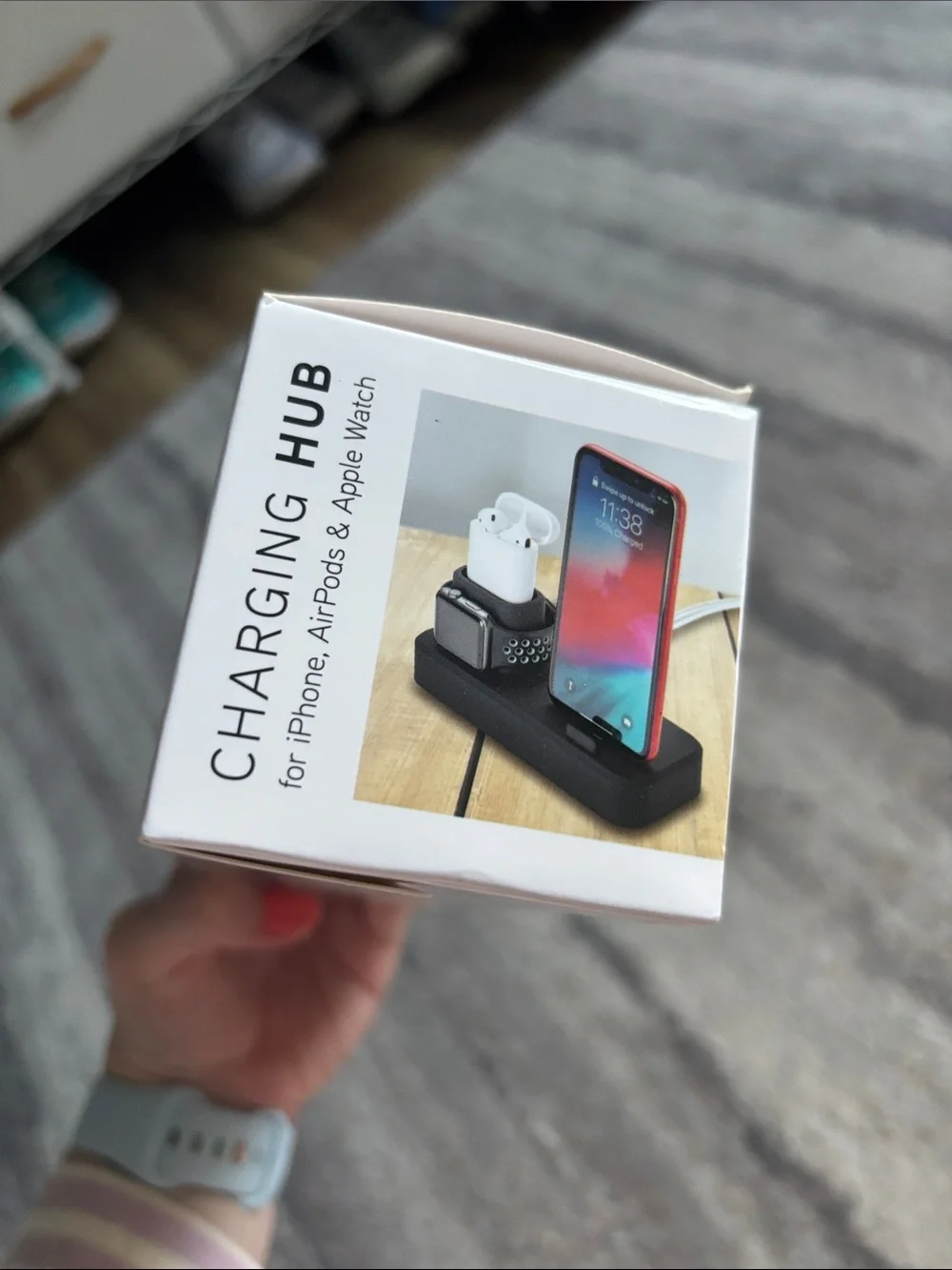 3-in-1 Black Charging Hub for iPhone, AirPods & Apple Watch